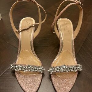 Jewel Badgley Mischka Women's Pink Glitter Sandals